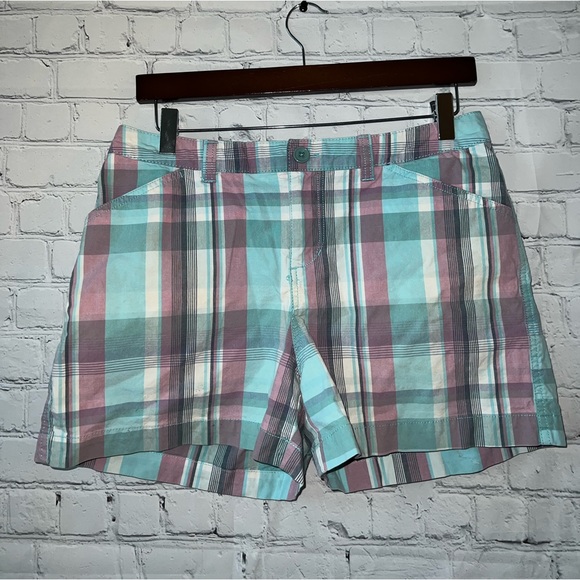 sonoma lifestyle blue & purple plaid shorts size 8 - Picture 2 of 6